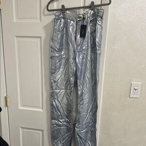 Rag & Bone Shimmering Silver Jeans never worn, tags on. Size 29